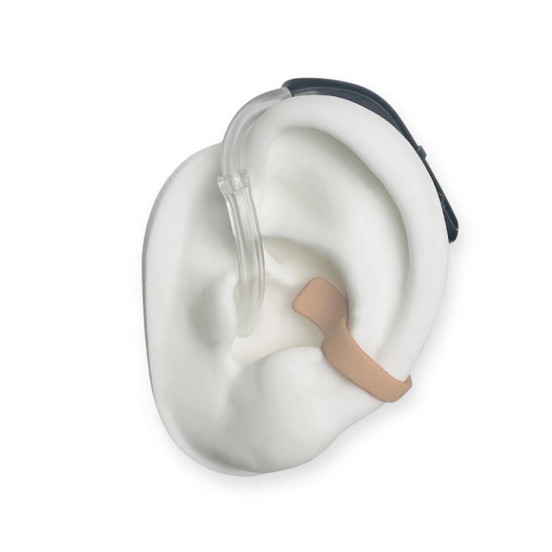 our insurance flexi clip in a beige by Deafmetal