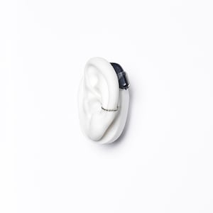 Braided silver hearing aid or cochlear implant safety retention ring no piercing required **holster sold separately