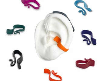 Clip flexible de seguro para sordos + funda gratis / Audífono no metálico + clip de retención para implante coclear BTE / No pierda sus audífonos