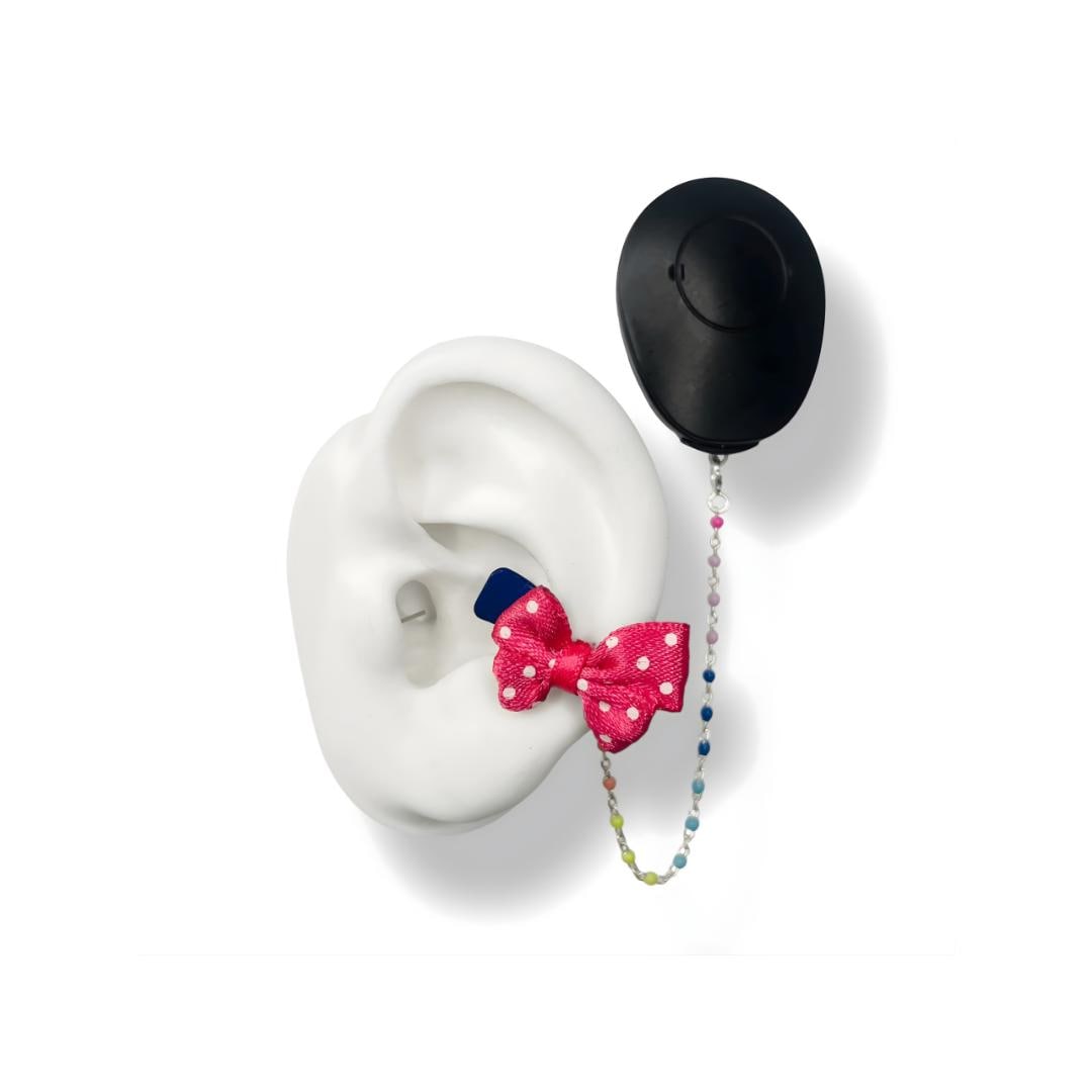 Children's Cochlear Implant Clip With Pink or Blue Bow + Colorful Chain ...