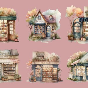 Bookshop Clipart for Commercial Use Graphics Bundle Png - Etsy