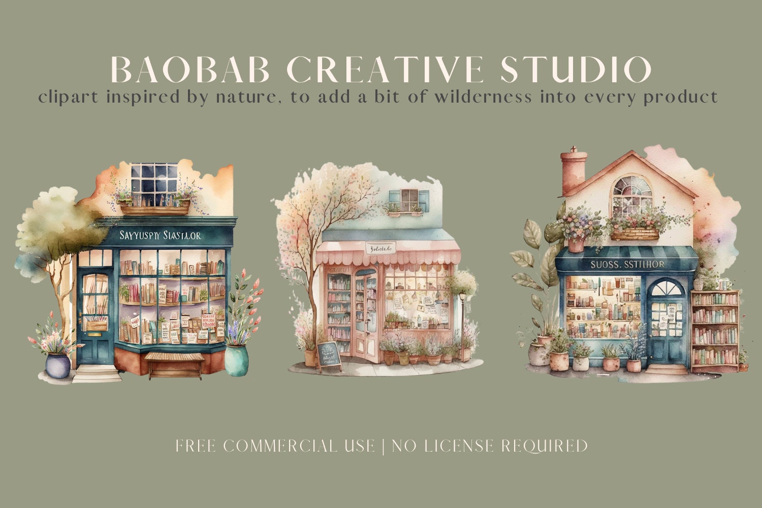 Bookshop Clipart for Commercial Use Graphics Bundle Png - Etsy