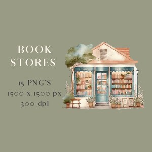 Bookshop Clipart for Commercial Use Graphics Bundle Png - Etsy