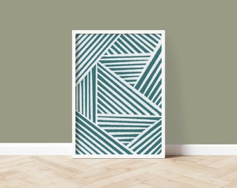 Navy blue abstract line art printable geometric wall art digital download, teen girl room wall decor bedroom decor minimalist home decor