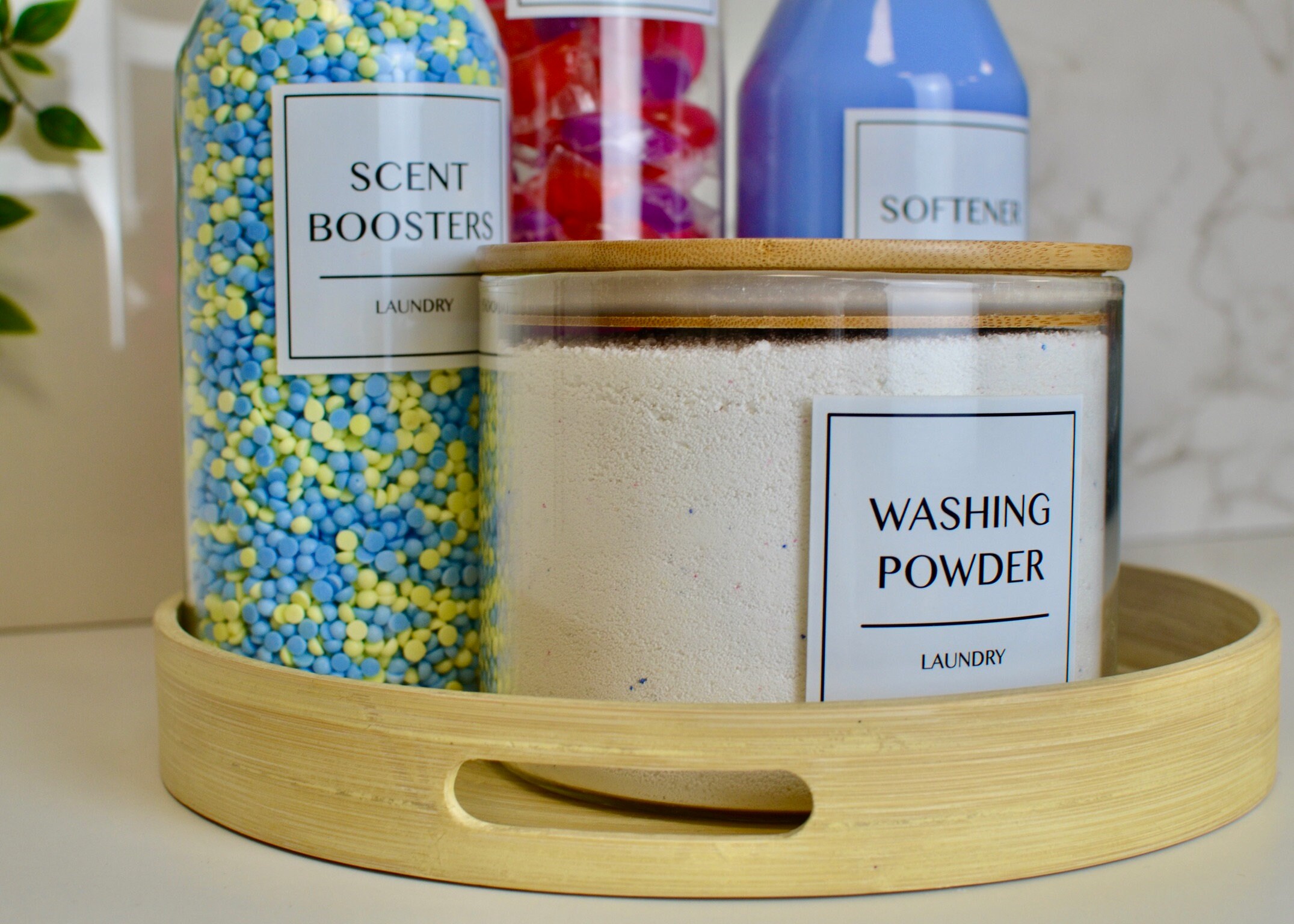 5 Piece LAUNDRY JARS Glass Storage Laundry Room Decor With Etsy UK