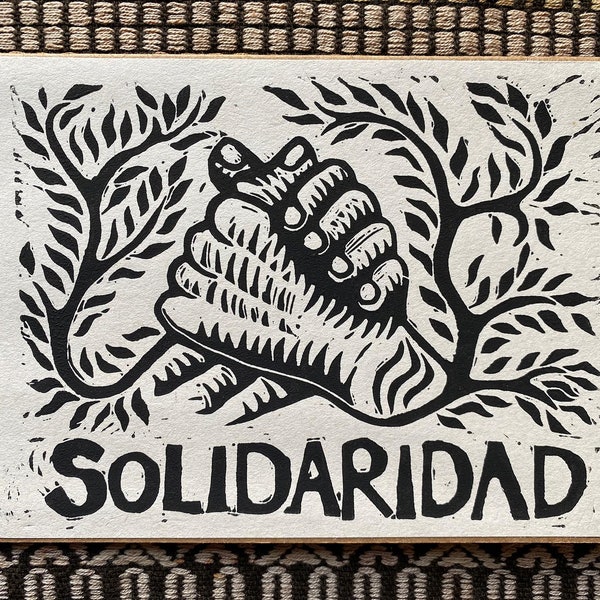 Solidaridad Fundraiser - Handprinted Lino Cut Card