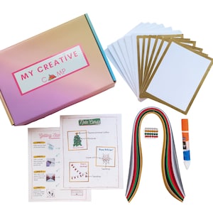 Kit de quilling para cartão de Natal - Kit de artesanato de quilling de papel para iniciantes faça você mesmo para crianças e adultos para as férias - Instruções para 6 projetos