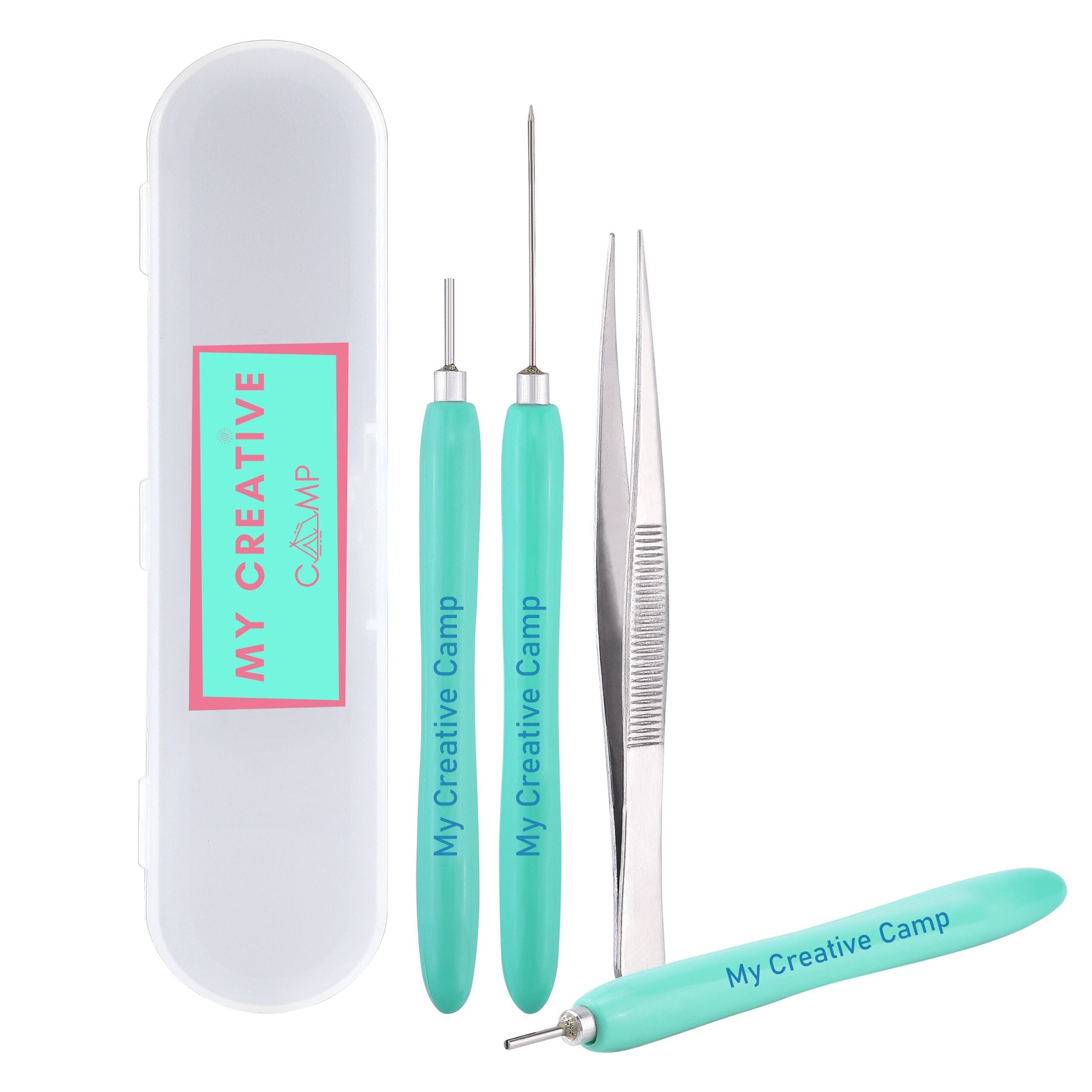 Paper Quilling Tools Set 4 Pack 2 Slotted Tools, Needle Tool, Tweezer