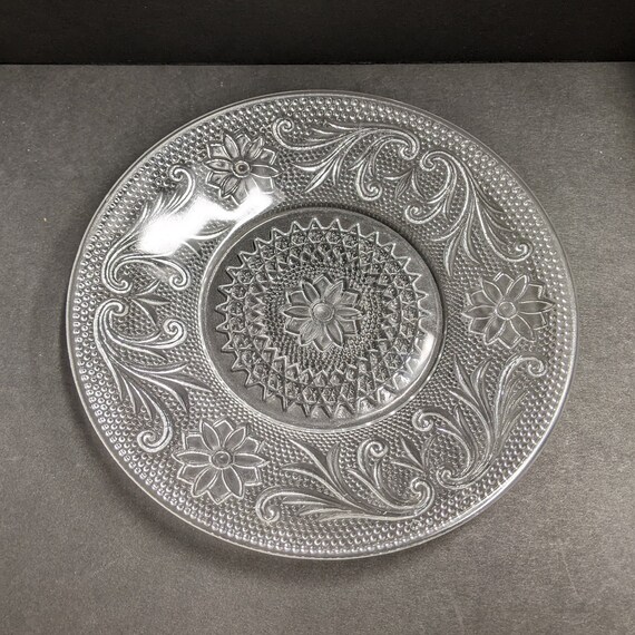 Tiara Clear Glass Plates 6 Salad Dessert Etsy