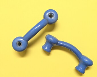 Blue Glass Drawer Handles Etsy