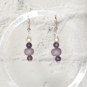 Beaded LAVENDER Earrings