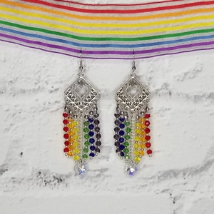 Subtle Beaded RAINBOW Earrings