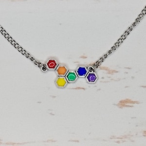 Silver Honeycomb PRIDE Halsband