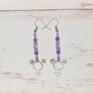 Brincos de miçangas Trans PRIDE