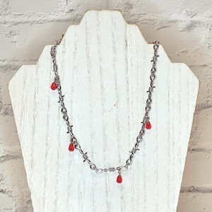 Barbed Wire BLEEDING Necklace