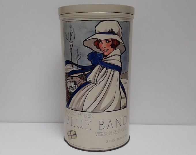 Blue Band, Storage Tin for Rusk, From the Margarine Brand Blue Band ...