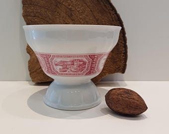 Rüdesheimer large cream pot, cream bowl, on an elegant base, German porcelain, Rüdesheimer caffee, 1960s