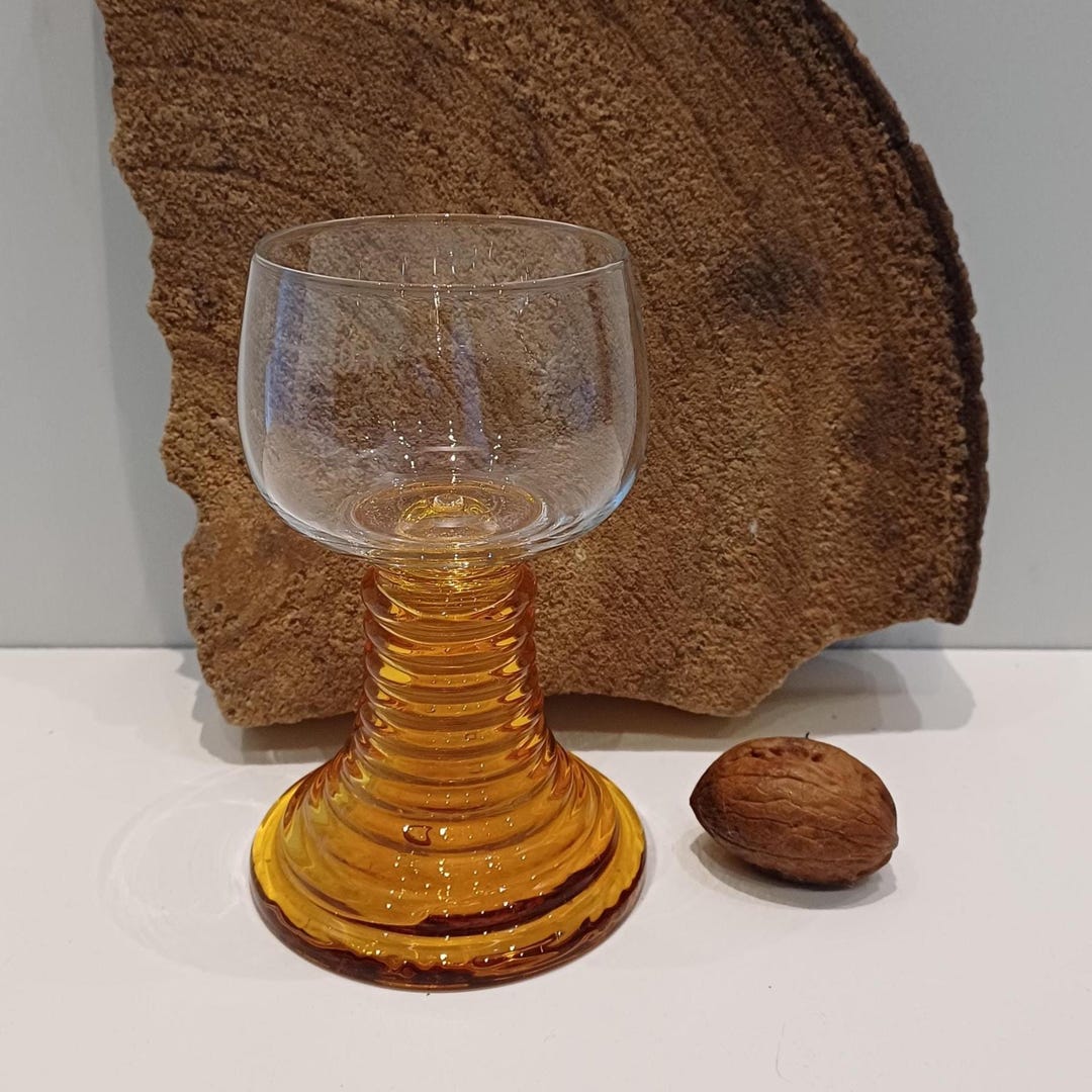 Bacchus - Germany, Small Roemer Wine Glass, 100 Ml, Amber Colored Stem ...