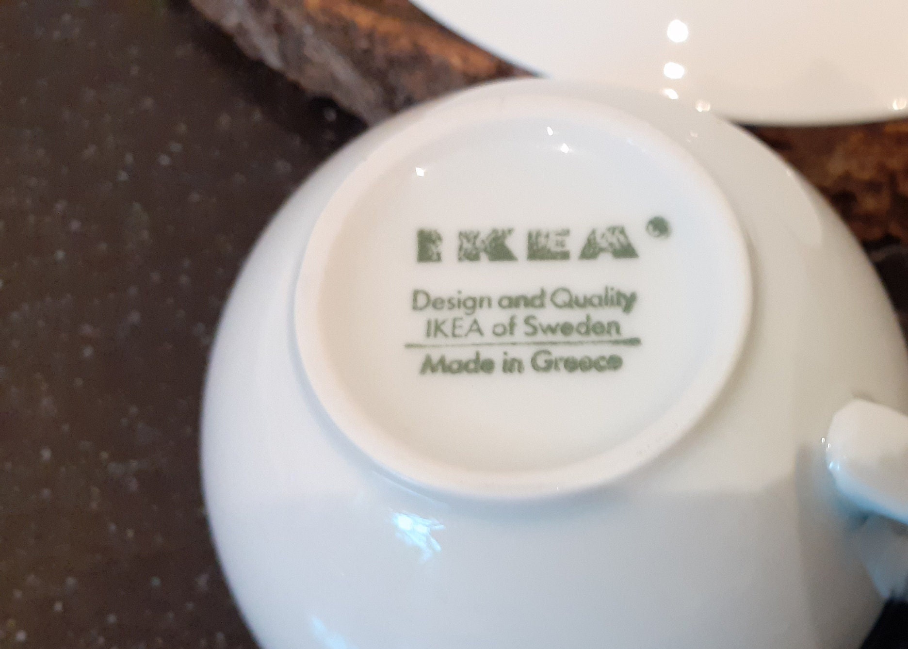 Ikea, Set of Two Large Coffee or Cappuccino Cups With Saucer, Beautiful Scandinavian Design, 1980s