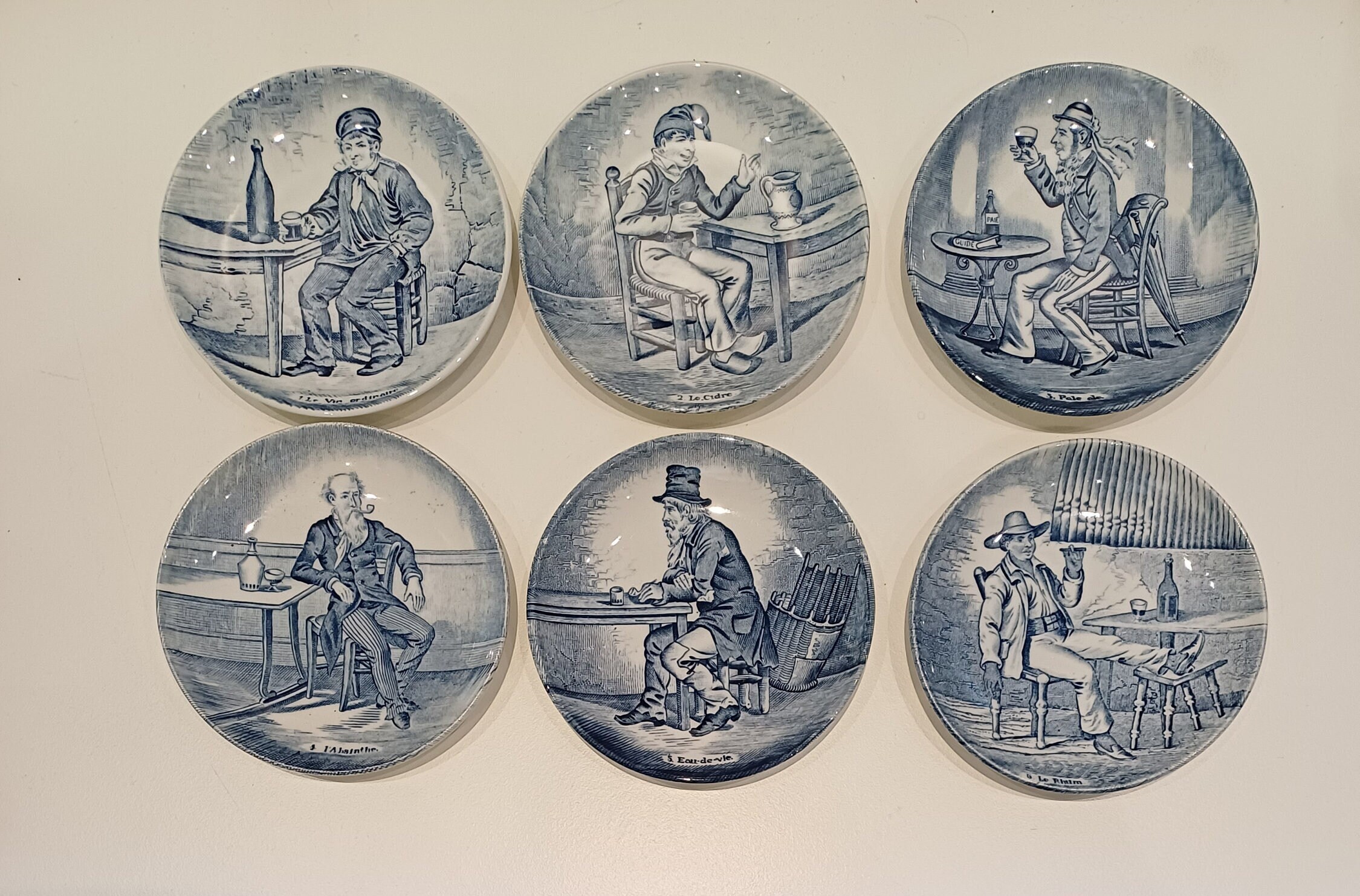 Single Plate or Complete Set of Six Delft Blue Mini Plates by Boch