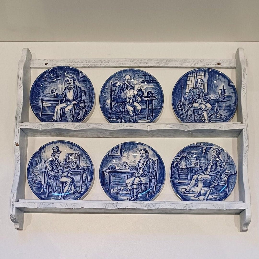 Tunstall Rack Complete! Series of Six Mini Plates by Enoch Wedgwood Tunstall ...