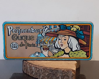 Peijnenburg - Holland, vrolijk en kleurrijk blik voor ontbijtkoek van Peijenburg, 'Couque de Paris' , collectors item, vervaardigd 1976