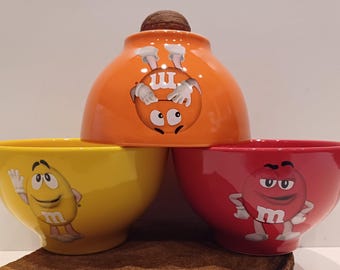 M&m's, Large Bowl, Various Colours, With Funny Images and the