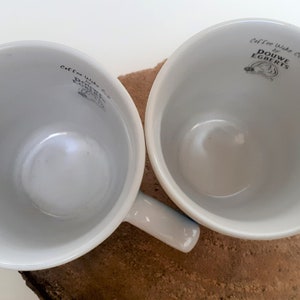 Douwe Egberts, set of two colored large coffee or cappuccino mugs, with the Douwe Egberts mark on the inside image 10
