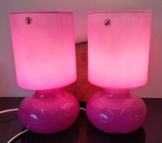 gebed Charles Keasing veiligheid Ikea Lykta Handmade Pink Glass Table Lamp Bedroom Lamp 80s - Etsy