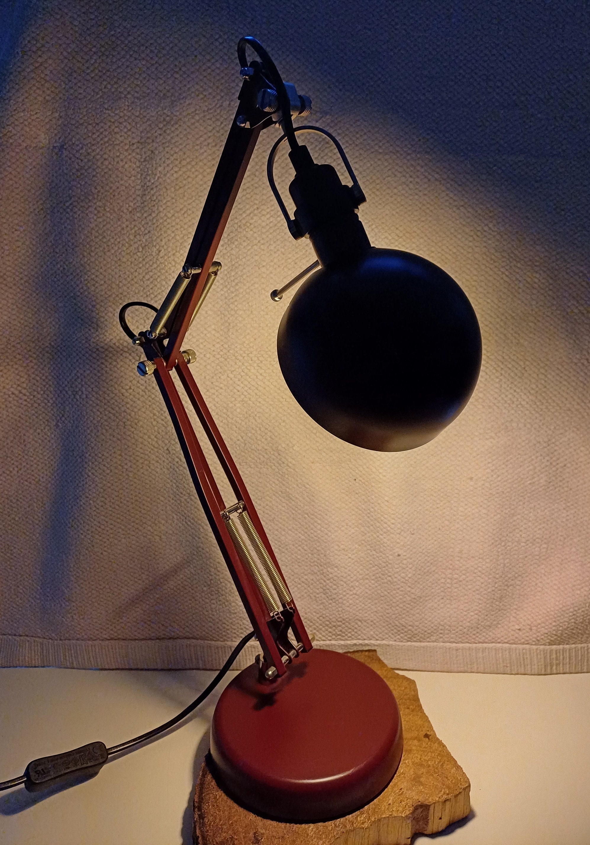 Ikea FORS Chestnut Red brown Industrial Desk Lamp Table Lamp