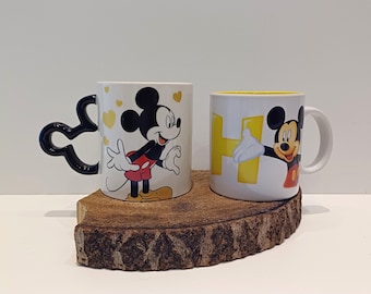 Mickey Mouse, beautiful large mugs; mug A - mug with unique ear, mug B - Mickey with the letter H - Disneyland Paris, price is per mug