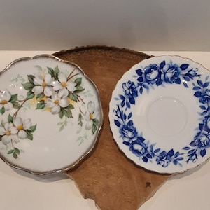 Royal Albert, &#39;Aristocrat&#39; and &#39;White Dogwood&#39;, &#39;orphans&#39;, women&#39;s model, England, diameter 16 cm / 6.3 inches, 1960s - 1970s