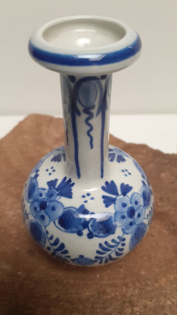 Vuiligheid patroon viel Porceleyne Fles Delft Blue Miniature Vase Extensively Marked - Etsy