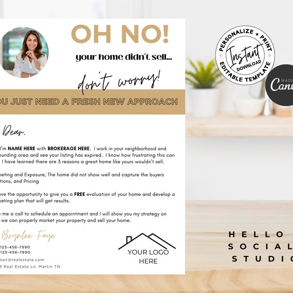 Real Estate Expired Listing Flyer| Real Estate Marketing| Real Estate Template| Real Estate Flyer| Expired Listing Letter| Canva Template