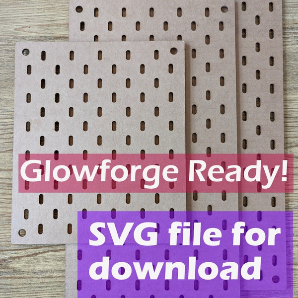 SVG Download! Laser-Ready! Glowforge Compatible. Ikea Skadis Compatible Pegboards and Hooks!