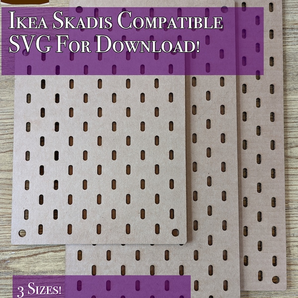 SVG Files for Download! Pegboard Multipack - Skadis compatible and Standard in various sizes! Glowforge Compatible!