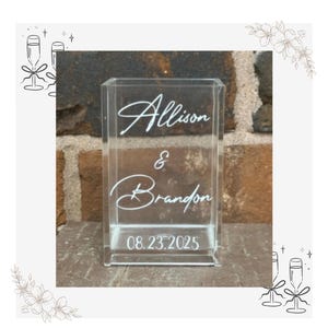 Personalized Wedding Pen Holder, Mr. & Mrs. Keepsake, Acrylic Guestbook Pen Holder