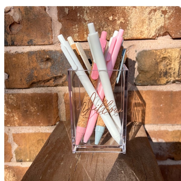 Personalized Pen Holder / Name Pen Holder / Name Pencil Holder / Rose Gold Pen Holder / Cute Desk Pencil Holder / Cute Pen Holder / Pink