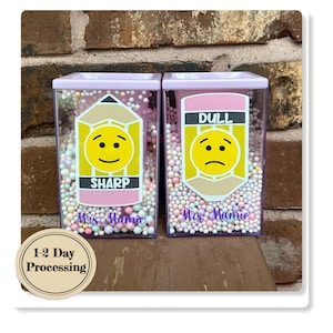 Sharp & Dull Pencil Holder Set - Sharp and Dull Pencil Holders - Classroom Pencil Holders - Gift for Teacher Classroom - Personalized Teach