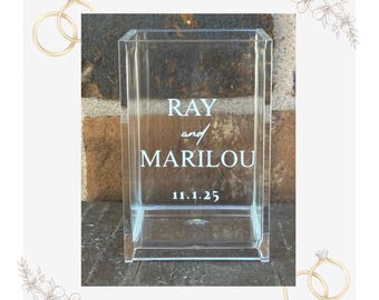 Wedding Pen Holder, Wedding Guestbook, Personalized Wedding Decorations, Bridal Shower, Wedding Shower, Classic