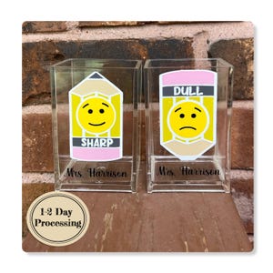 Sharp and Dull Pencil Holders - Classroom Pencil Holder Set - Teacher Classroom Gift - Elementary School Teacher Gift - Pencil Holders