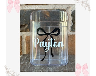 Bow Pen Holder, Coquette Bow, Bow Office Theme, Personalized Pencil Holder, Cute Bows