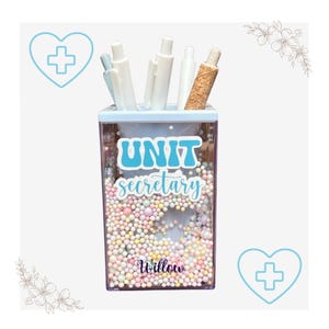 Hospital Secretary, Unit Secretary Pen Holder, Hospital Appreciation Gift, Personalized Secretary