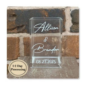 Wedding Pen Holder - Mr. & Mrs. Keepsake - Wedding Guestbook Pen Holder - Wedding Shower - Wedding Date and Name Personalized