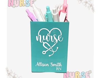 Personalized Nurse Pen Holder, Nurse Desk, Nurse Appreciation, Physician Office RN