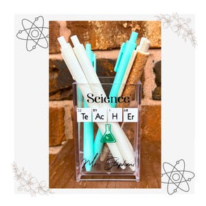 Personalized Science Teacher Pen Holder, Periodic Table, Science Teacher Gift, Biology, Chemistry