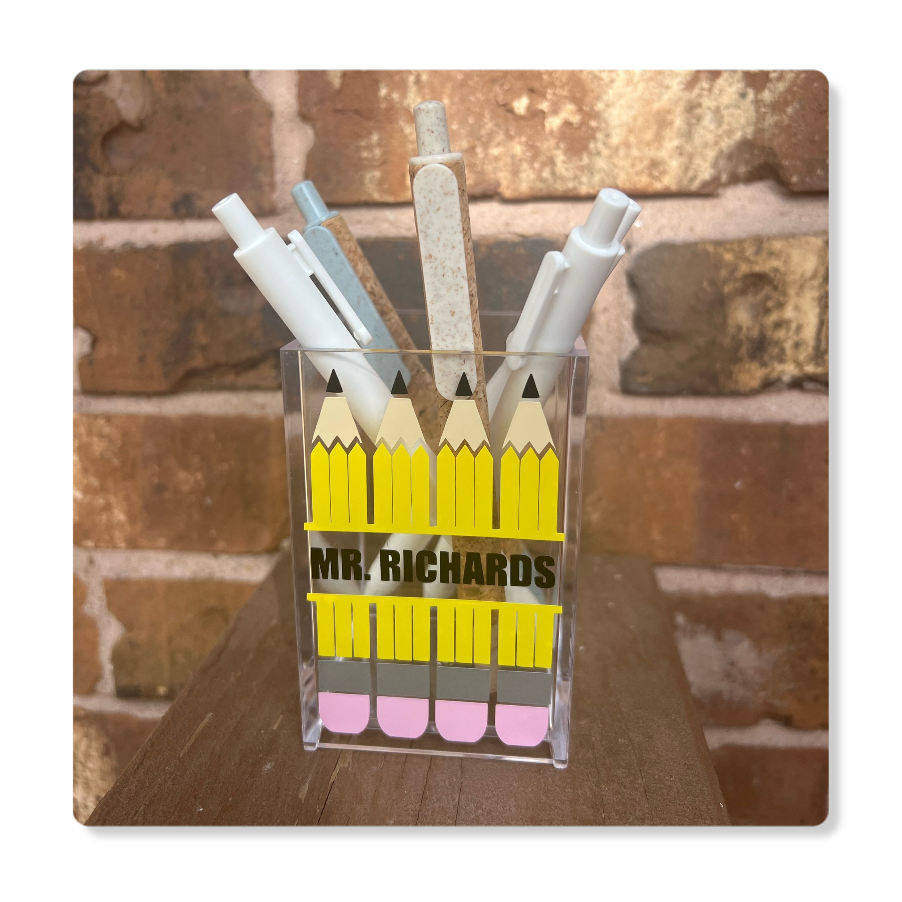 Pencil Teacher Gift Personalized Teacher Pen Holder Teacher Gift