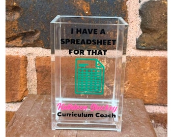 Personalized Data Analyst Pen Holder - I Have a Spreadsheet for That - Excel Lover Gift - Funny Office Gift