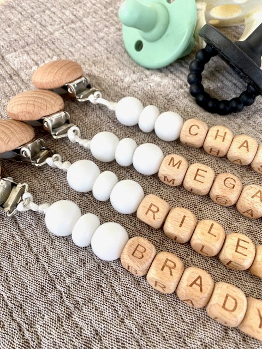 Personalized Pacifier Clip Newborn Gift Custom Baby Name Personalized