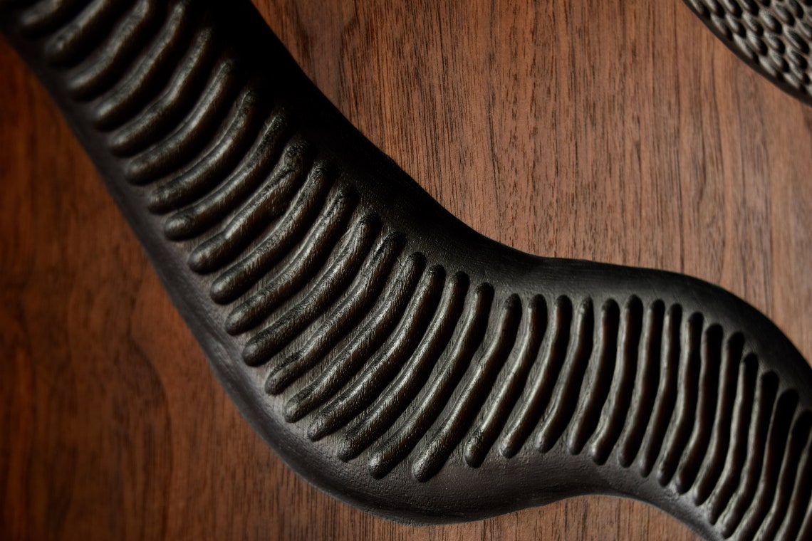 Unique Minimalist Solid Wood Black Walnut Wall Art Carved - Etsy